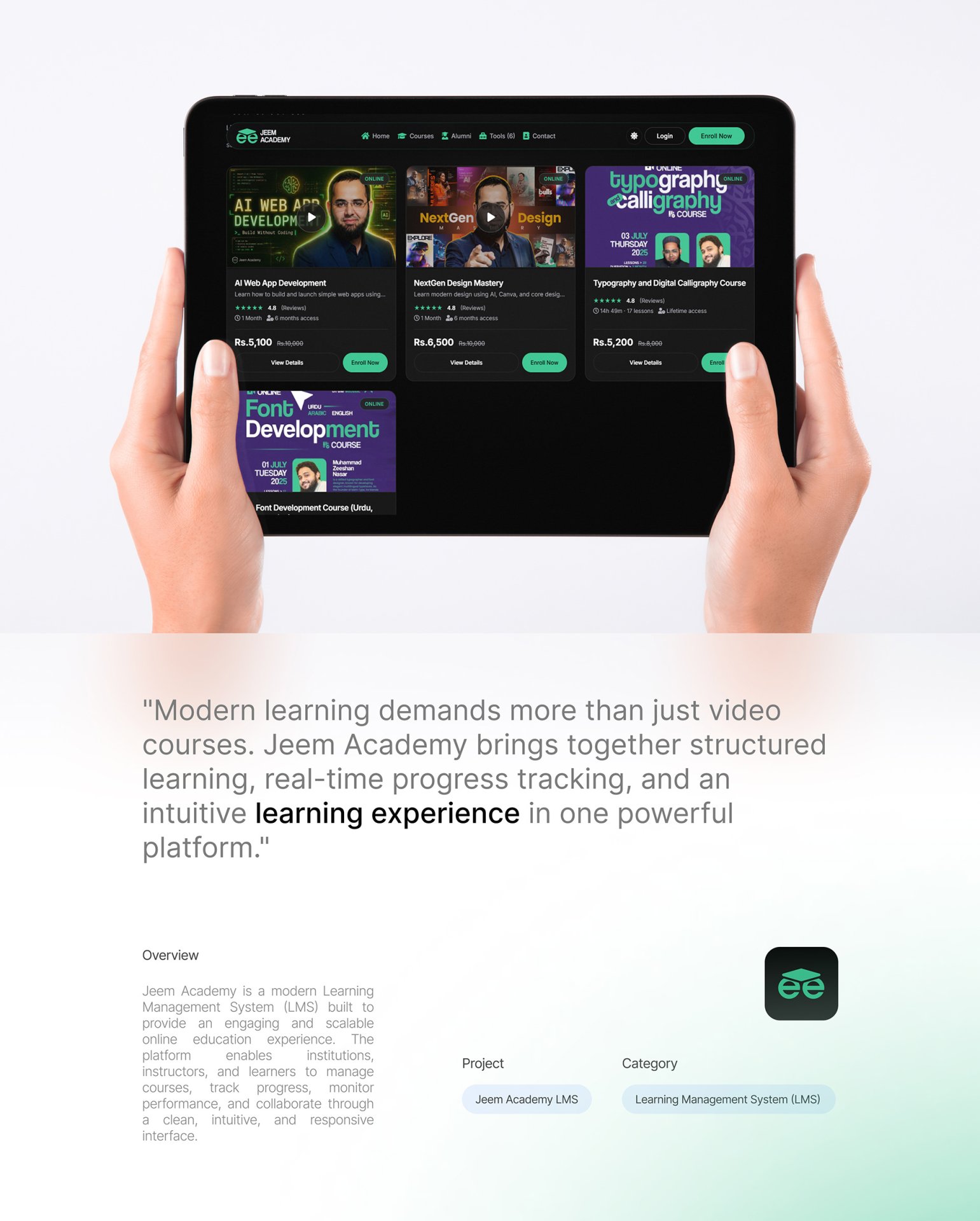 Custom Website Development For Jeem Academy — 2